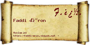 Faddi Áron névjegykártya